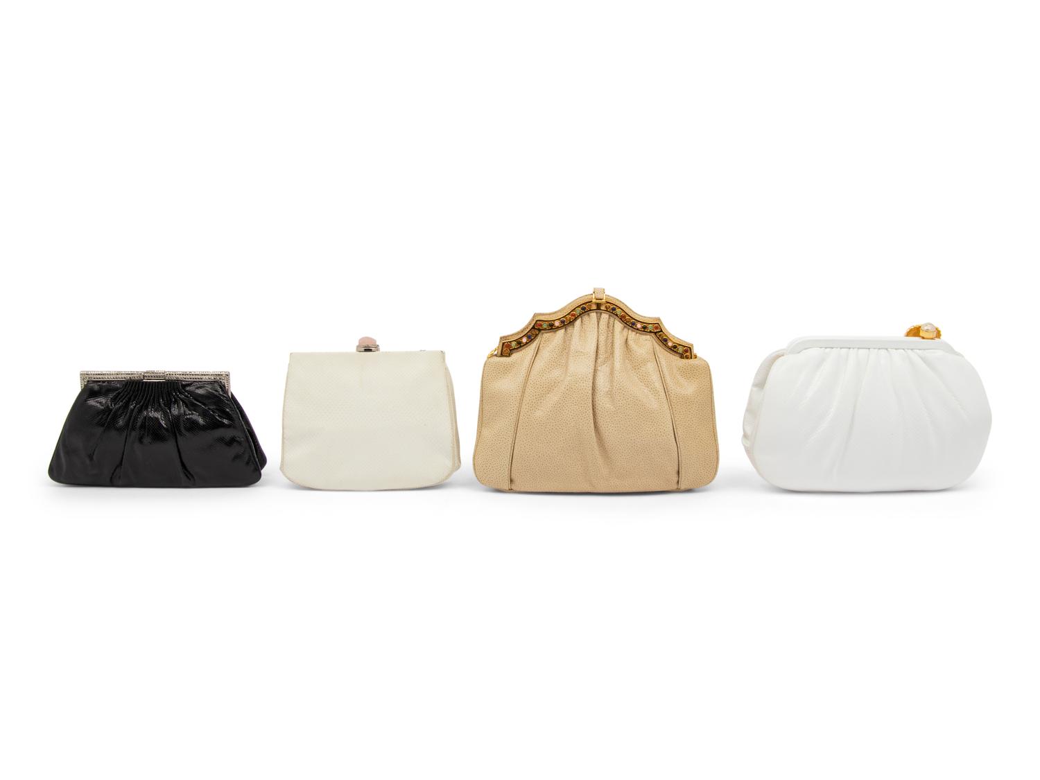 Four Exotic Skin Judith Leiber Bags, 1980-90s