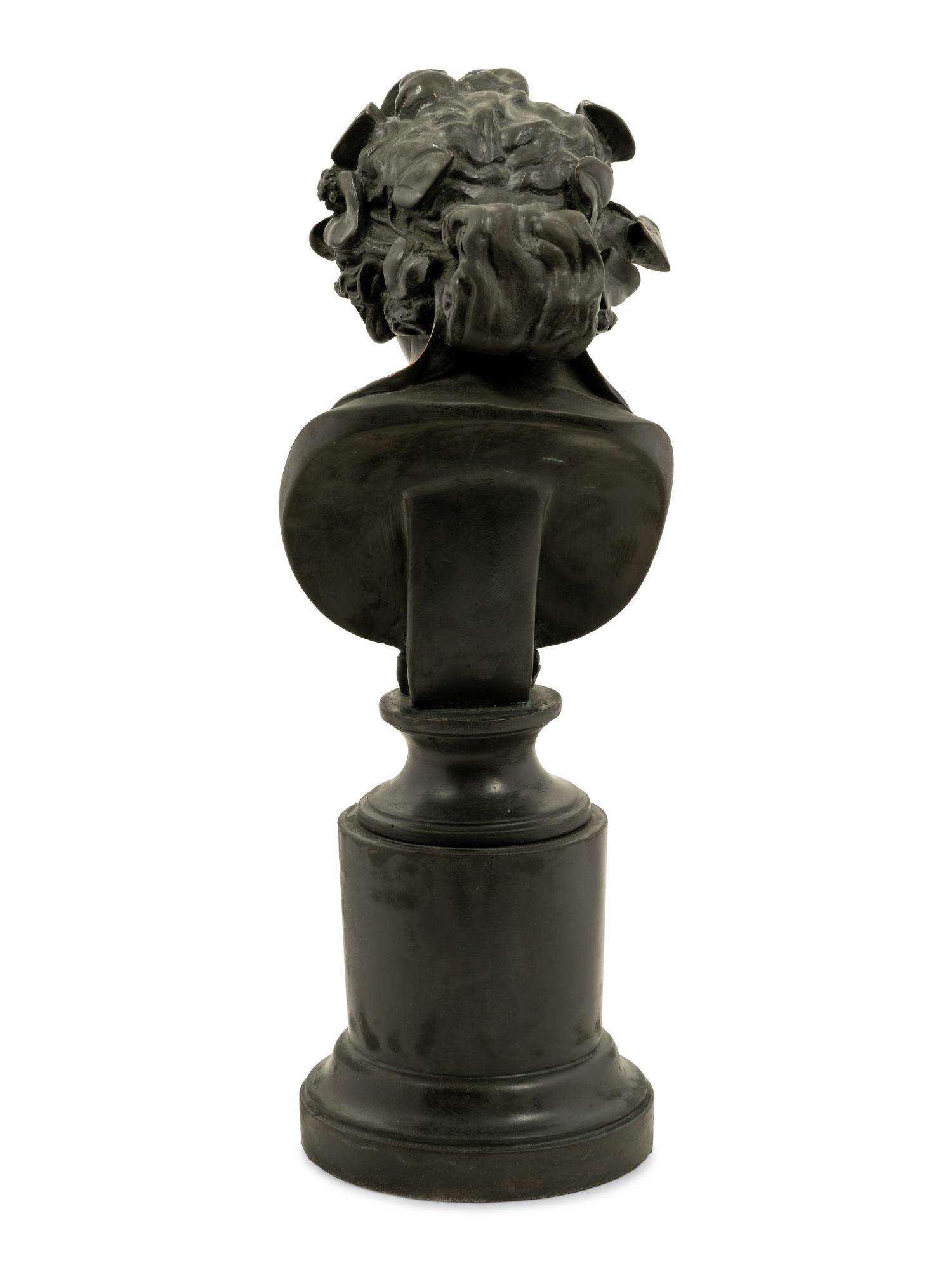 A Bronzed Composition Bust of Dionysus