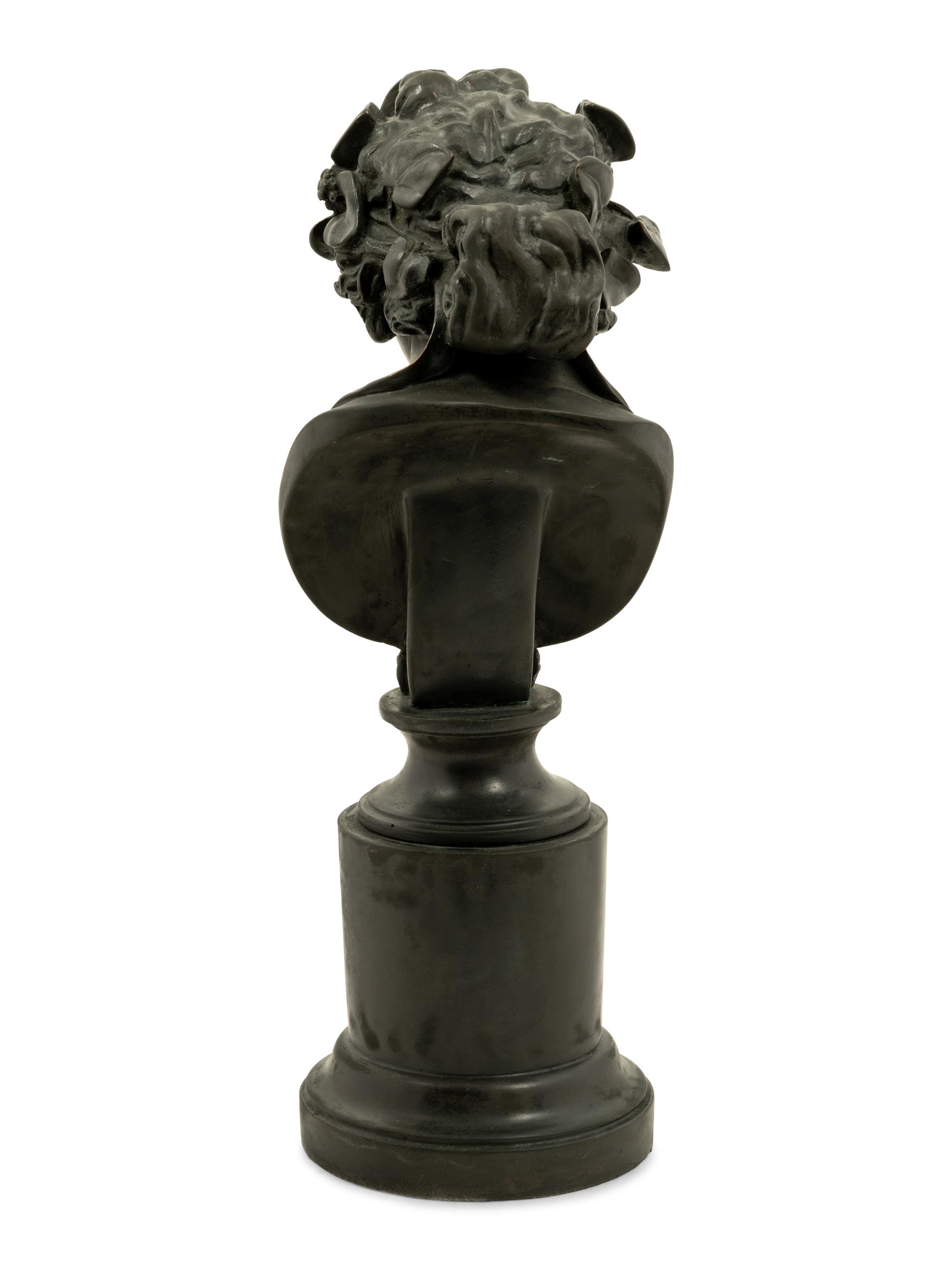 A Bronzed Composition Bust of Dionysus