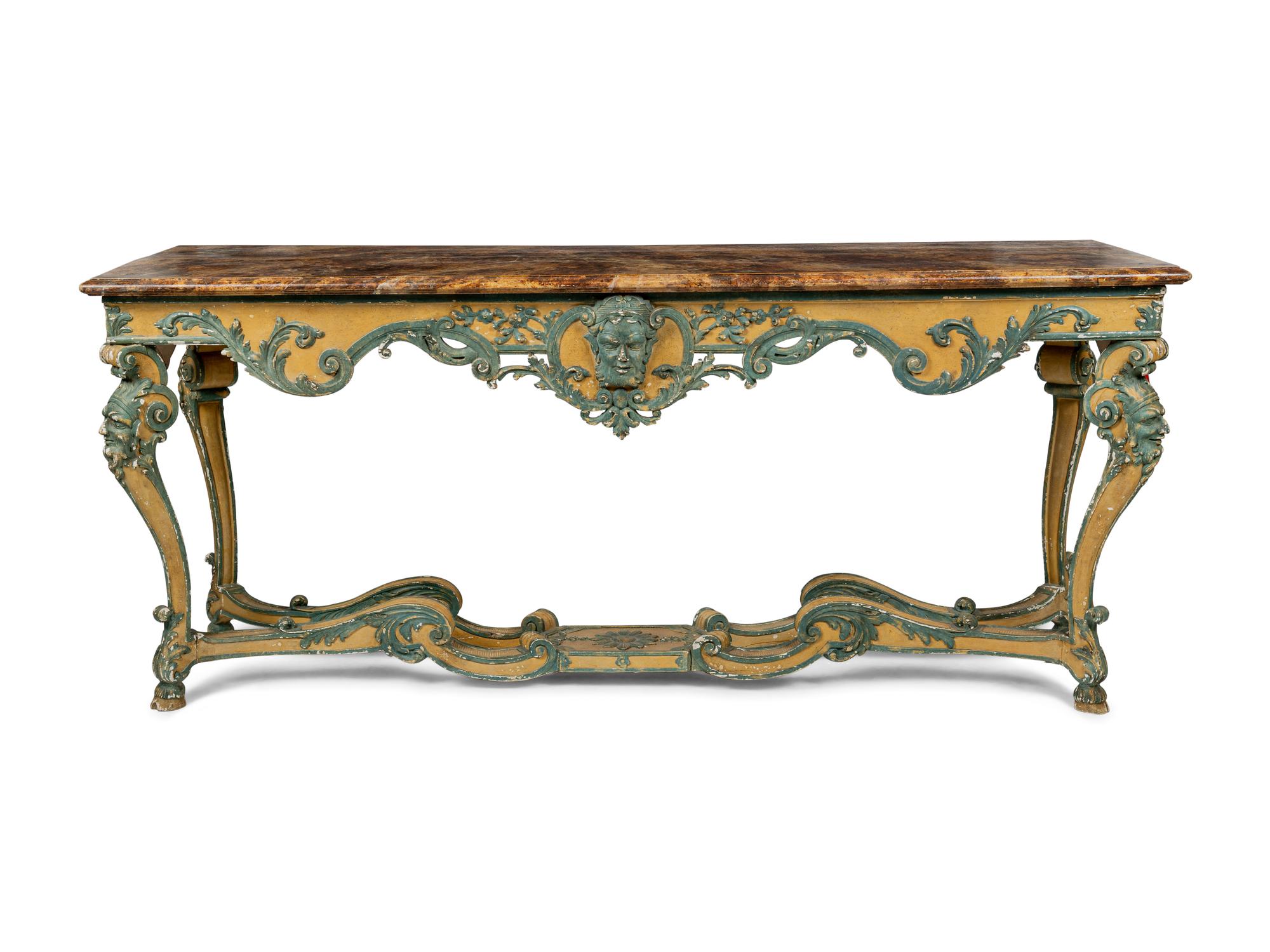 A Régence Style Polychrome Painted Console Table