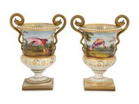 A Pair of English Porcelain Spill Vases