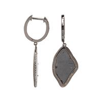BLACK DIAMOND SLICE AND DIAMOND EARRINGS