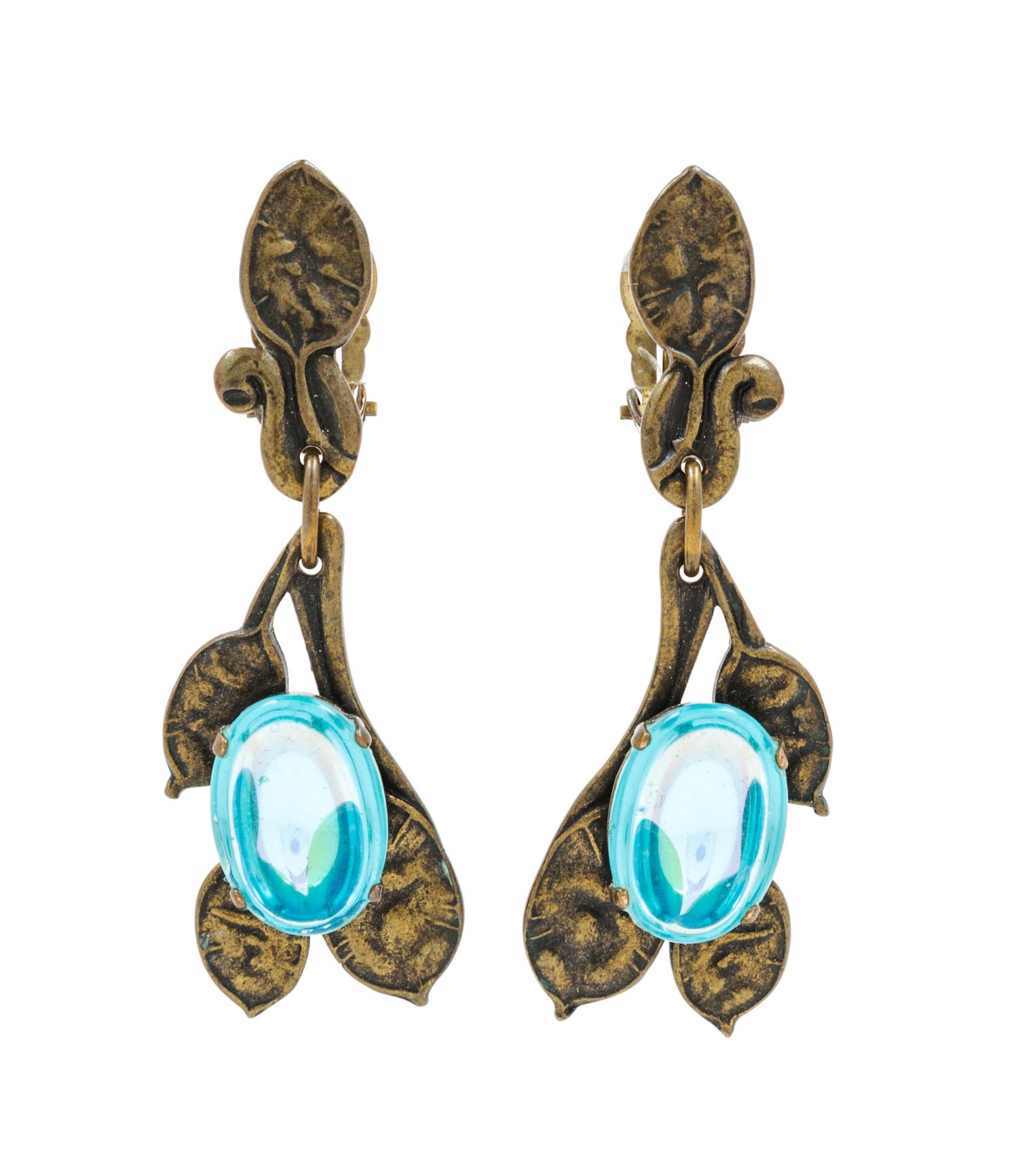 A Jean-Louis Blin Metal Drop Earclip, 2.5" x 1".