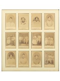 [NATIVE AMERICANS]. HELLER, Louis Herman (1839-1928), photographer. A group of 12 photographs of Modoc Indian prisoners. San Francisco, CA: Carleton Watkins, 1873.