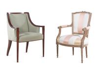 A Pair of Louis XVI Style Fauteuils and an Armchair with Reeded Legs