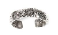 Navajo Silver Cuff Bracelet, Ben Begaye Length 5 7/8 x opening 7/8 x width 3/4 inches