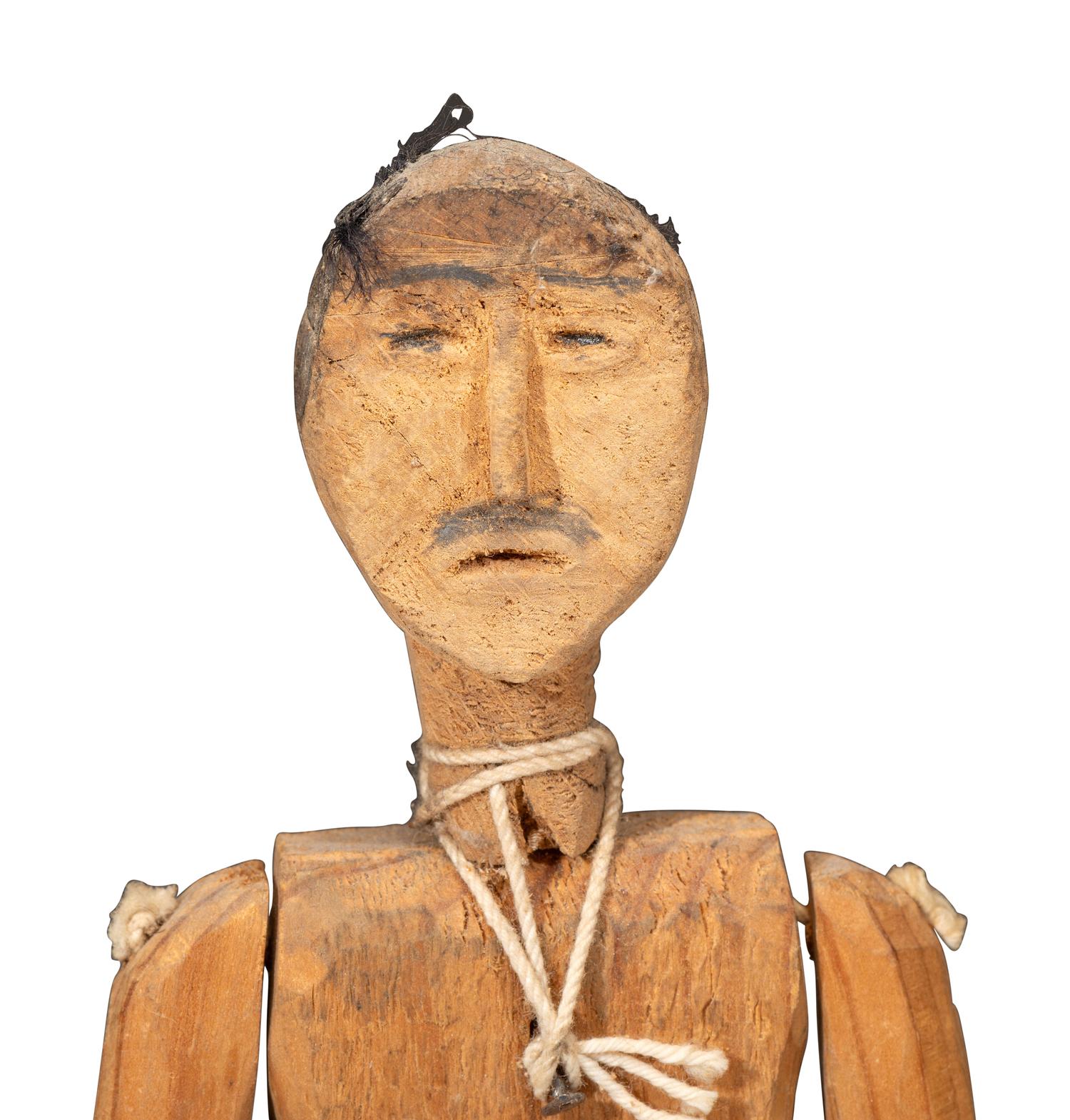 Four Folk Art Carved Wood Articulated Figures