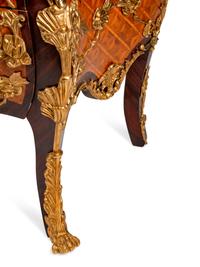 A Louis XV Style Gilt-Bronze-Mounted Parquetry Commode