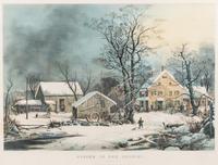 CURRIER and IVES, publishers -- After George H. Durrie Winter in the Country. A Cold Morning, 1864. (G.7273)