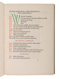 [FINE PRESS -- DOVES PRESS & BINDERY]. SHAKESPEARE, William (1564-1616). The Tragicall Historie of Hamlet Prince of Denmarke . Hammersmith: The Doves Press, 1909.