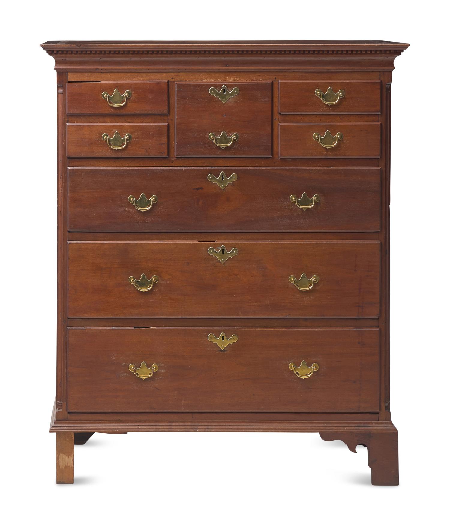 A Chippendale Walnut Chest of Drawers, Southeastern Pennsylvania