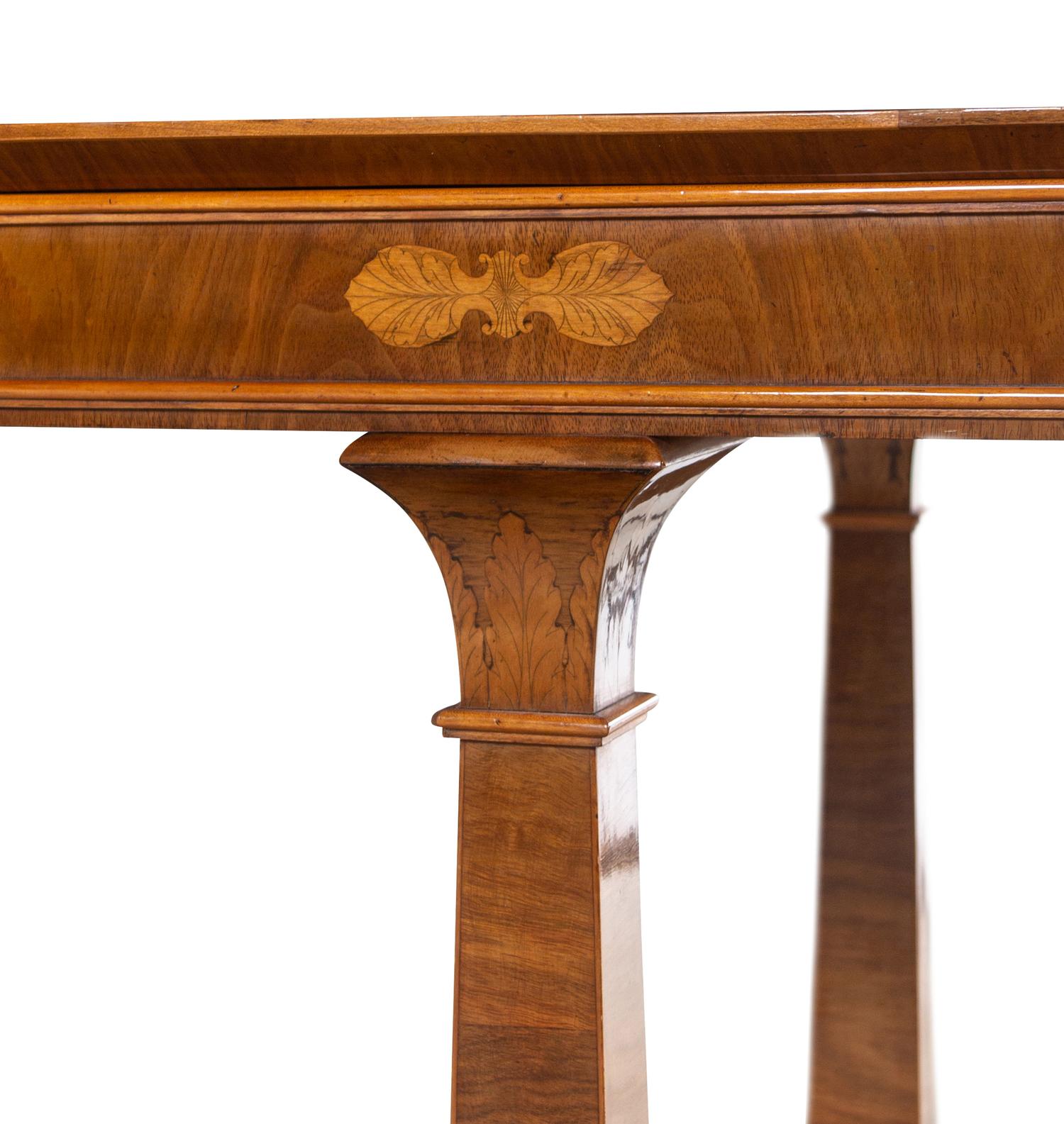 A German Walnut and Marquetry Work Table