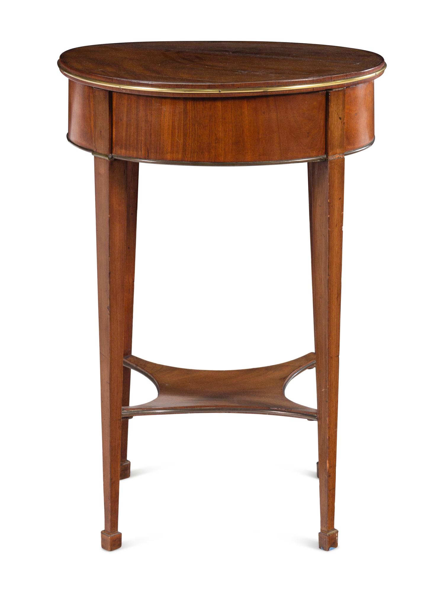 A Directoire Style Brass Mounted Mahogany Side Table