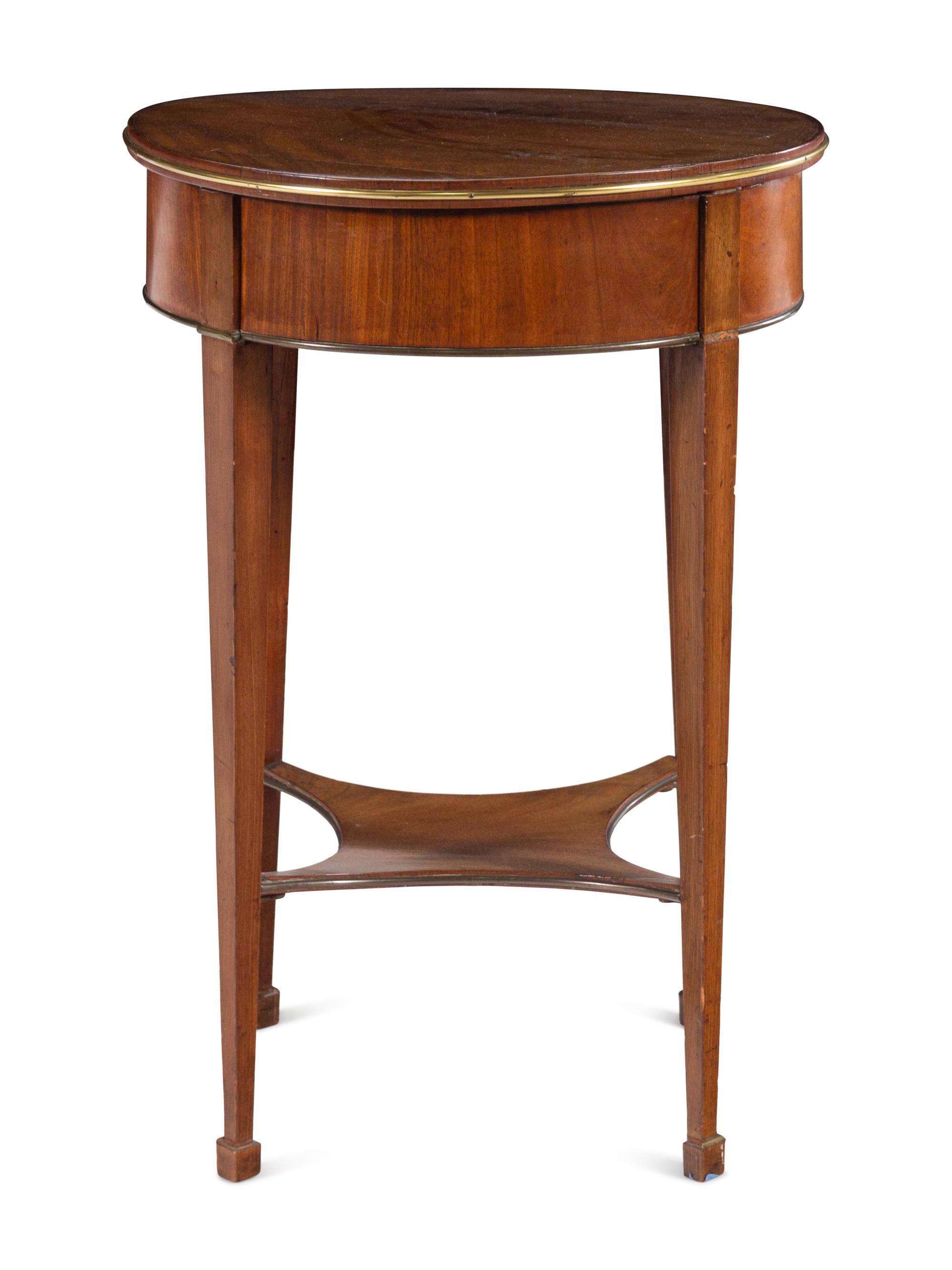A Directoire Style Brass Mounted Mahogany Side Table