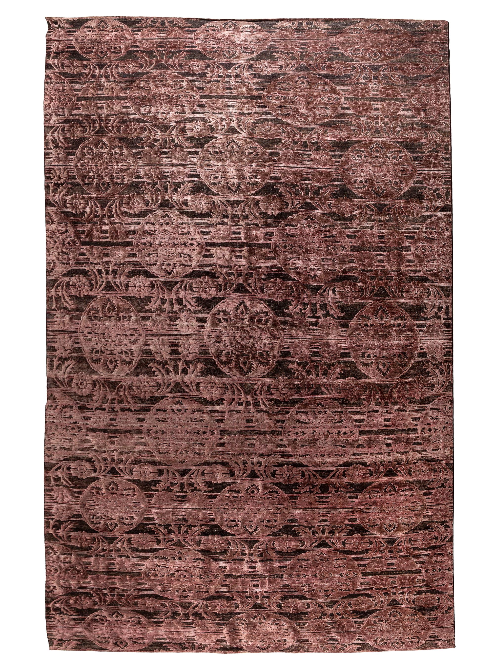 A Contemporary Silk and Wool Blend Rug