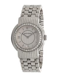 BOUCHERON, STAINLESS STEEL AND DIAMOND WATCH