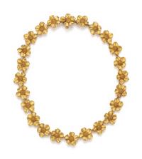 TIFFANY & CO., YELLOW GOLD 'WILD ROSE' NECKLACE