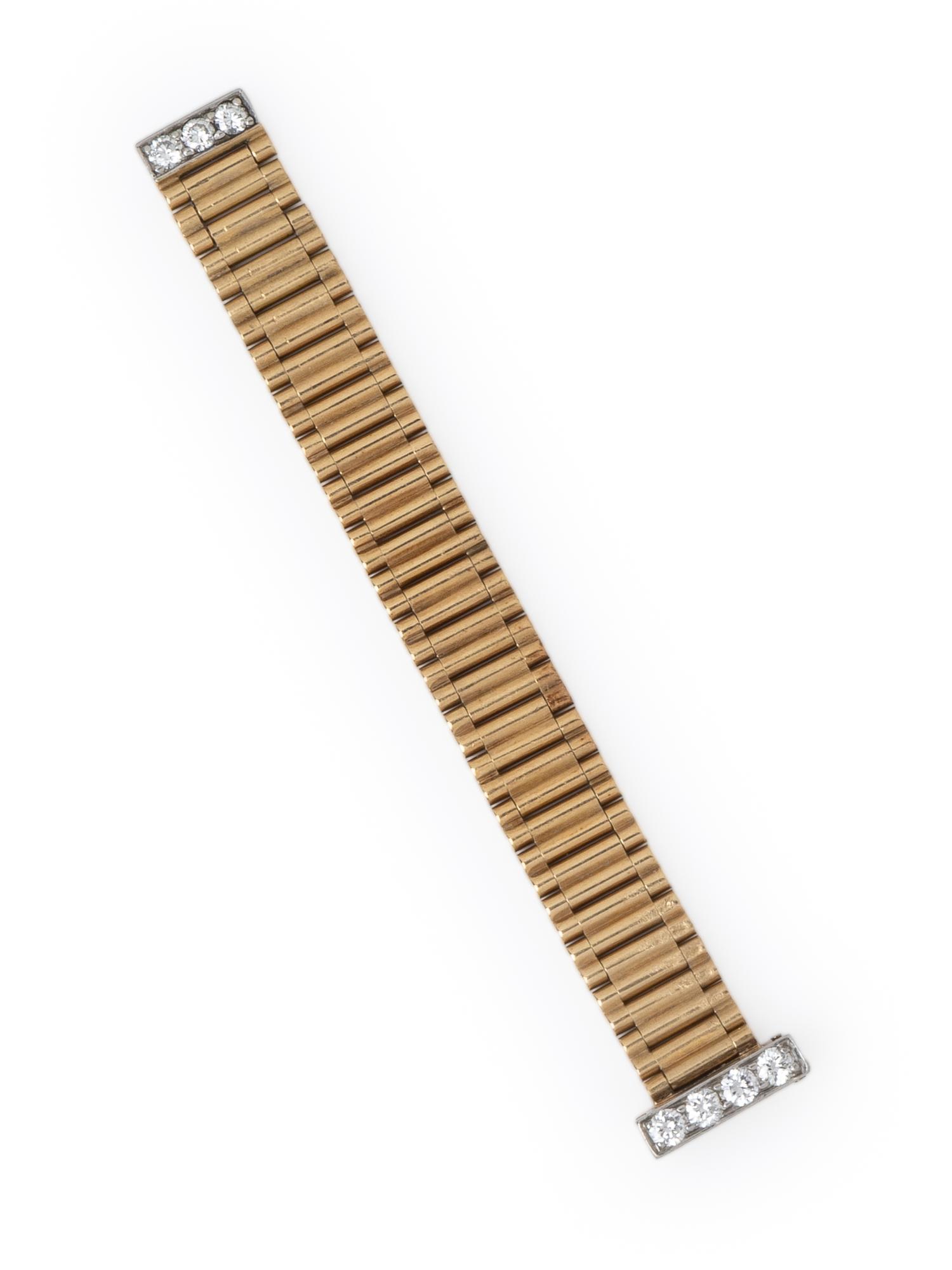 YELLOW GOLD AND DIAMOND ADJUSTABLE BUCKLE RING