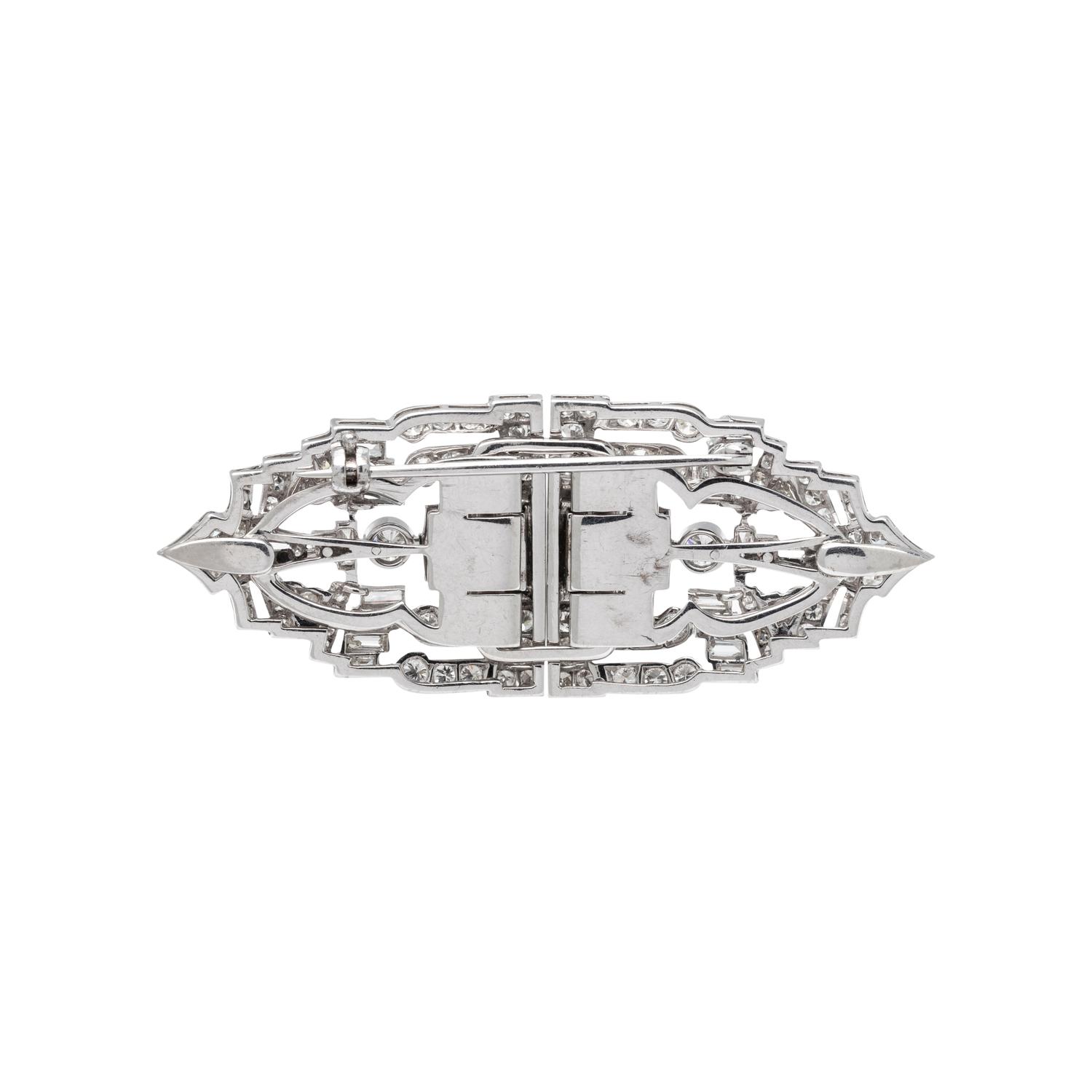 ART DECO, DIAMOND DOUBLE CLIP/BROOCH