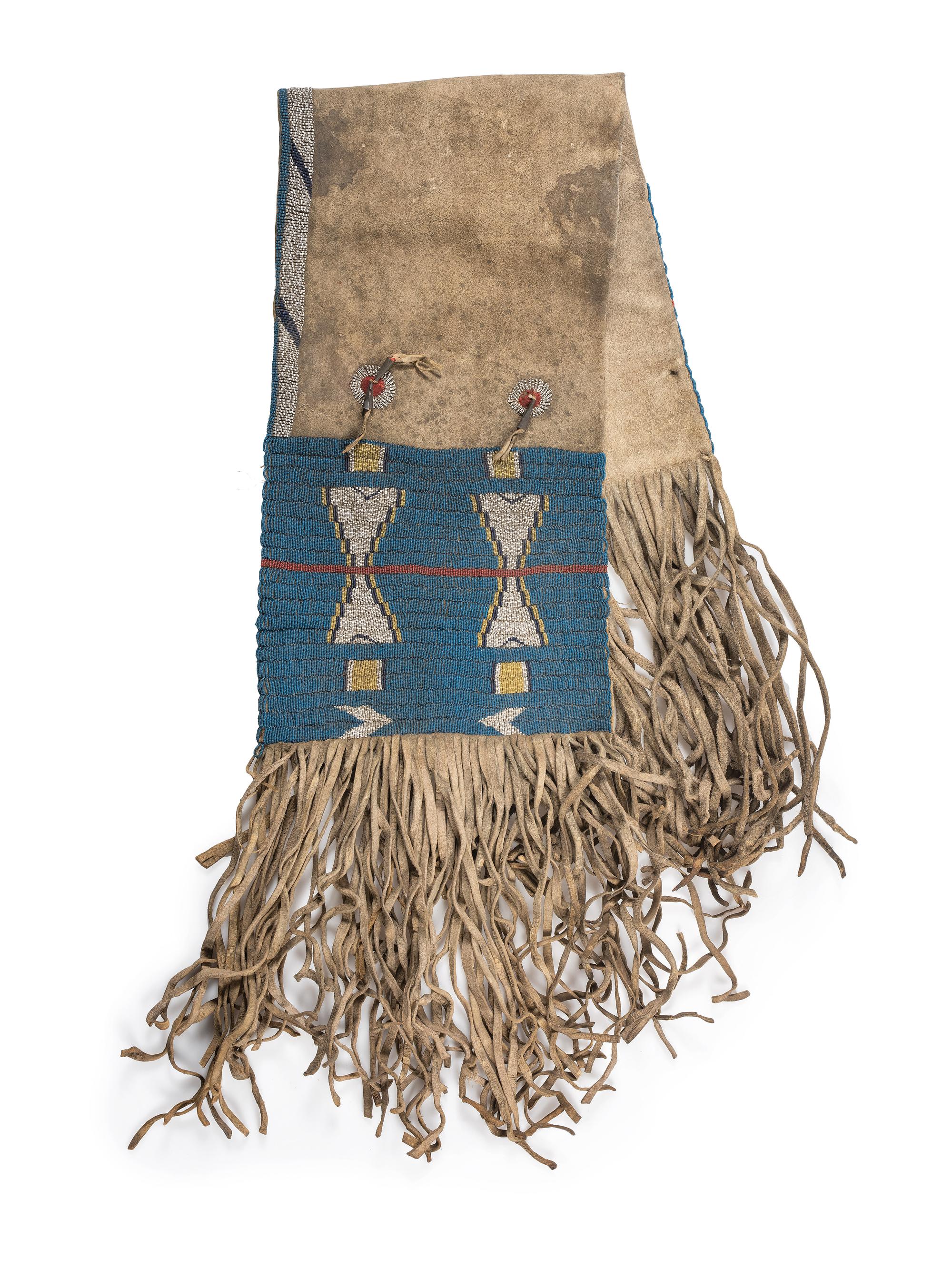 Cheyenne Beaded Buffalo Hide Saddle Bags