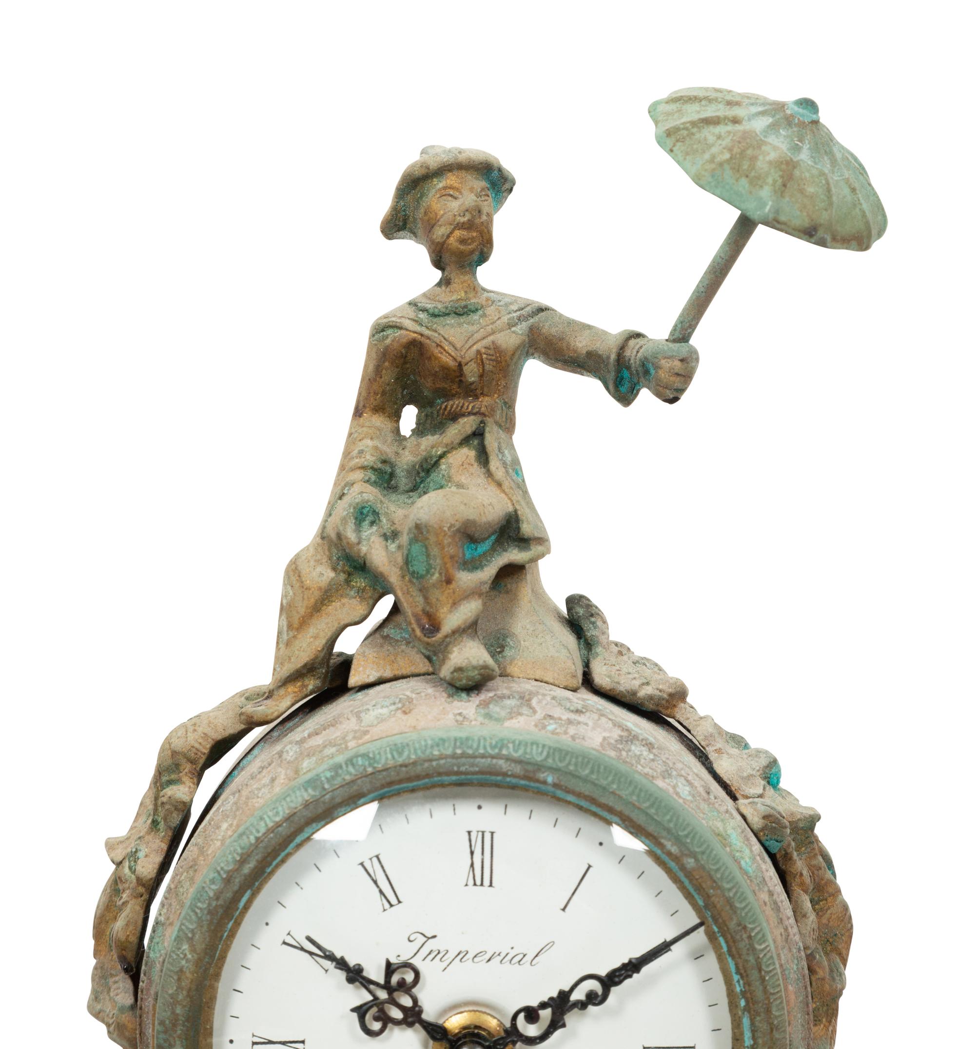 An Italian Imperial Bronze Elephant Clock with Rider