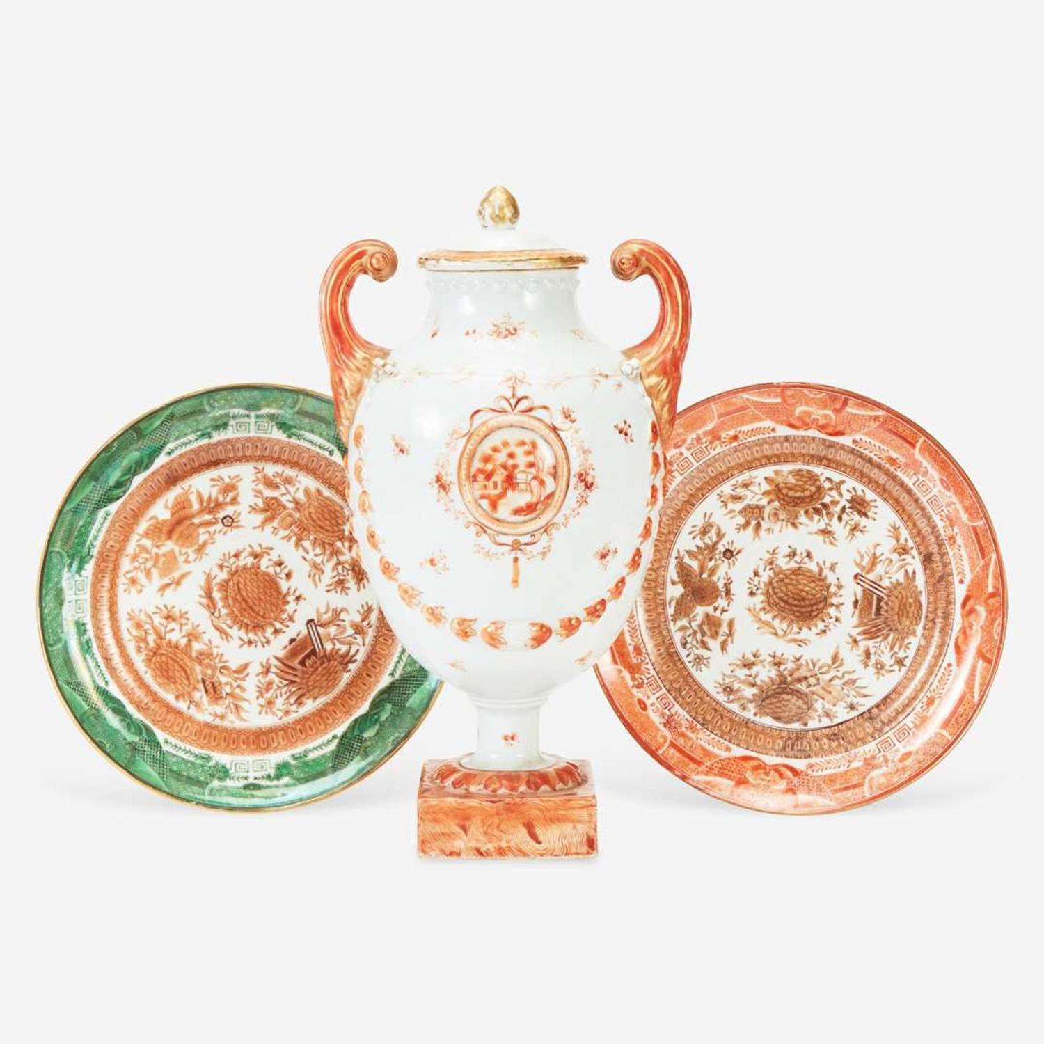 A group of three Chinese Export porcelain Fitzhugh tablewares circa 1800
