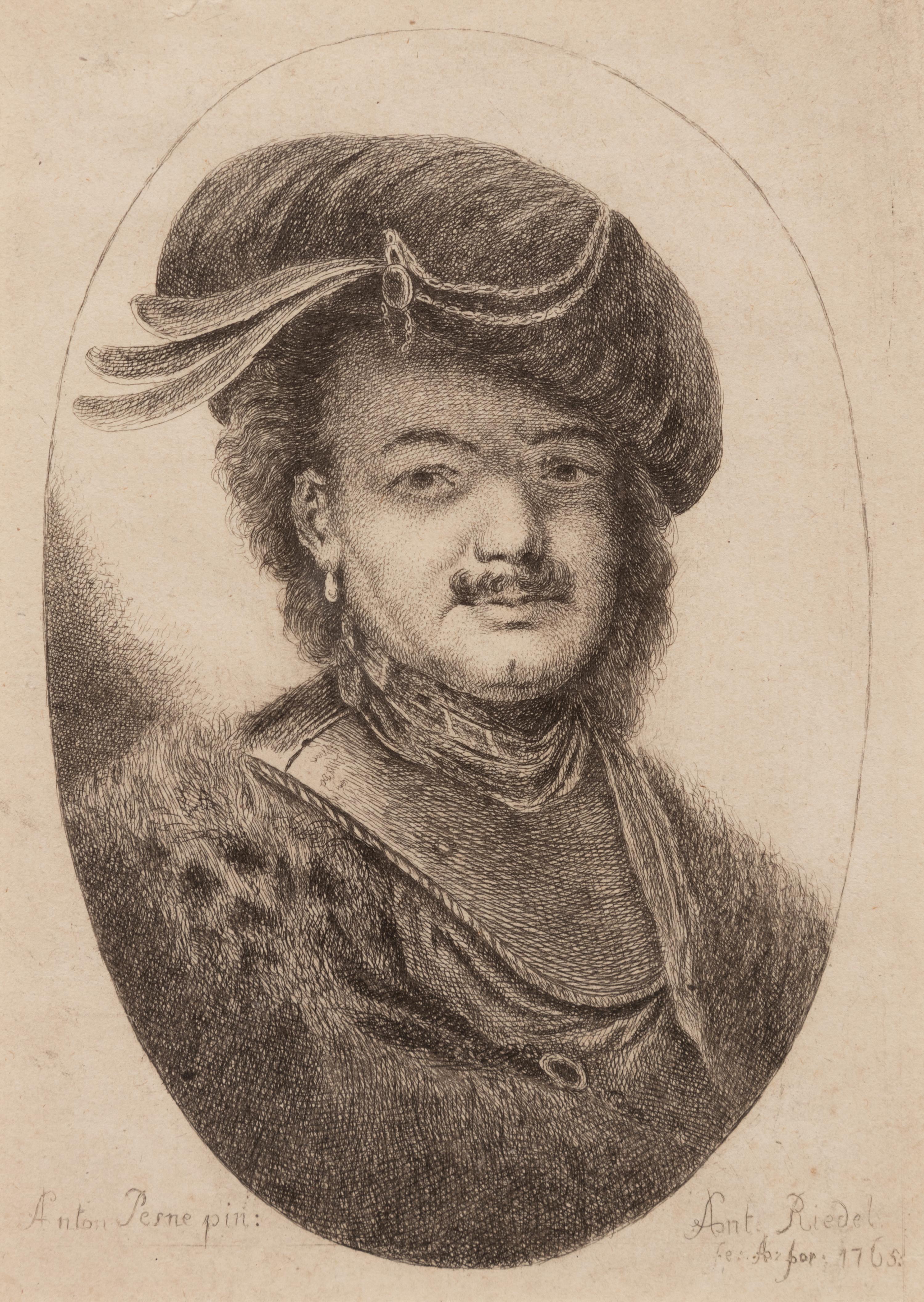 A pair of engraved portraits (by Giovanni Benedetto Castiglione and an unknown artist)