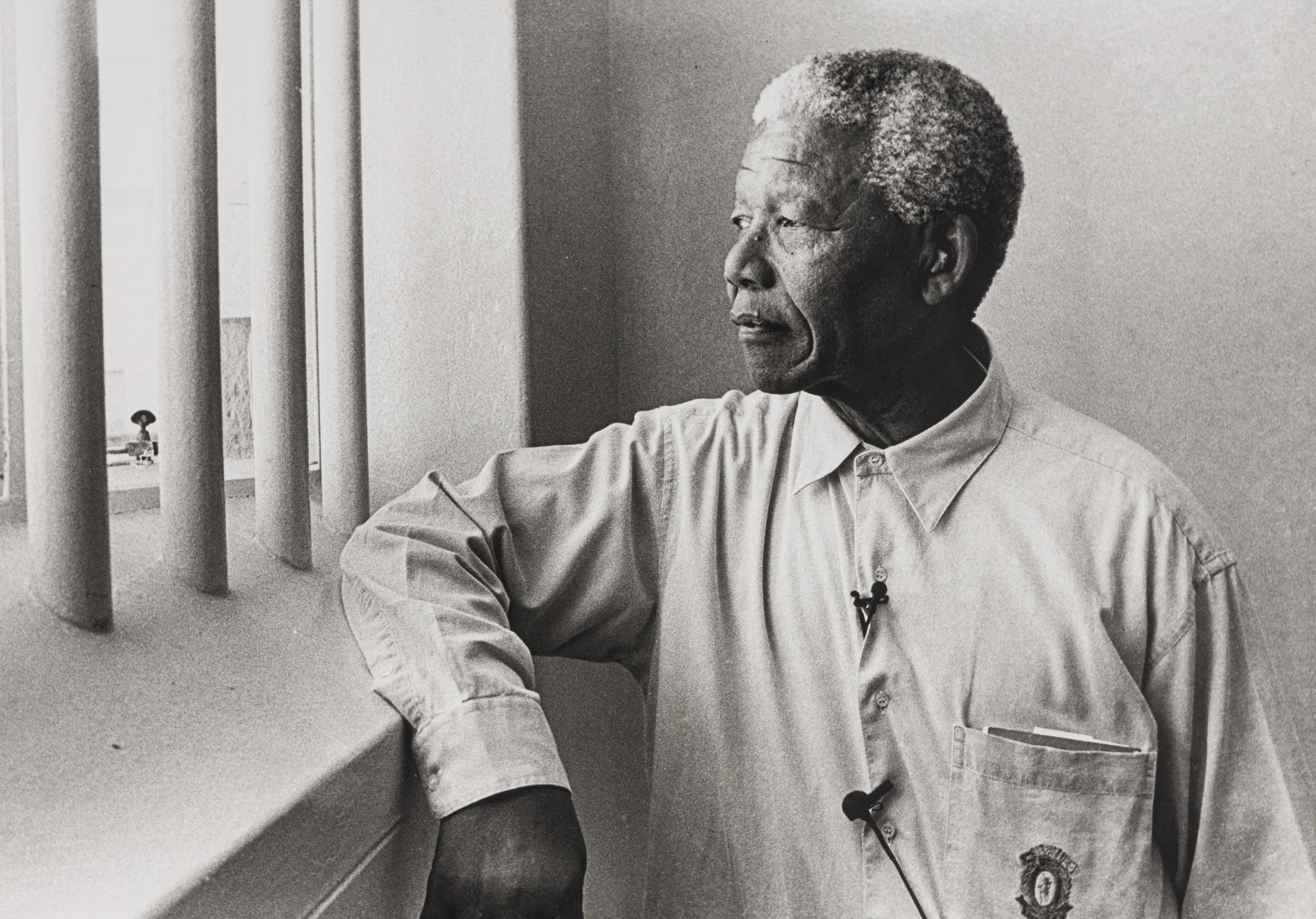 Jürgen Schadeberg (1931-2020) Nelson Mandela revisiting his cell on Robben Island, 1994