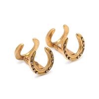 HERMES, BICOLOR GOLD HORSESHOE CUFFLINKS