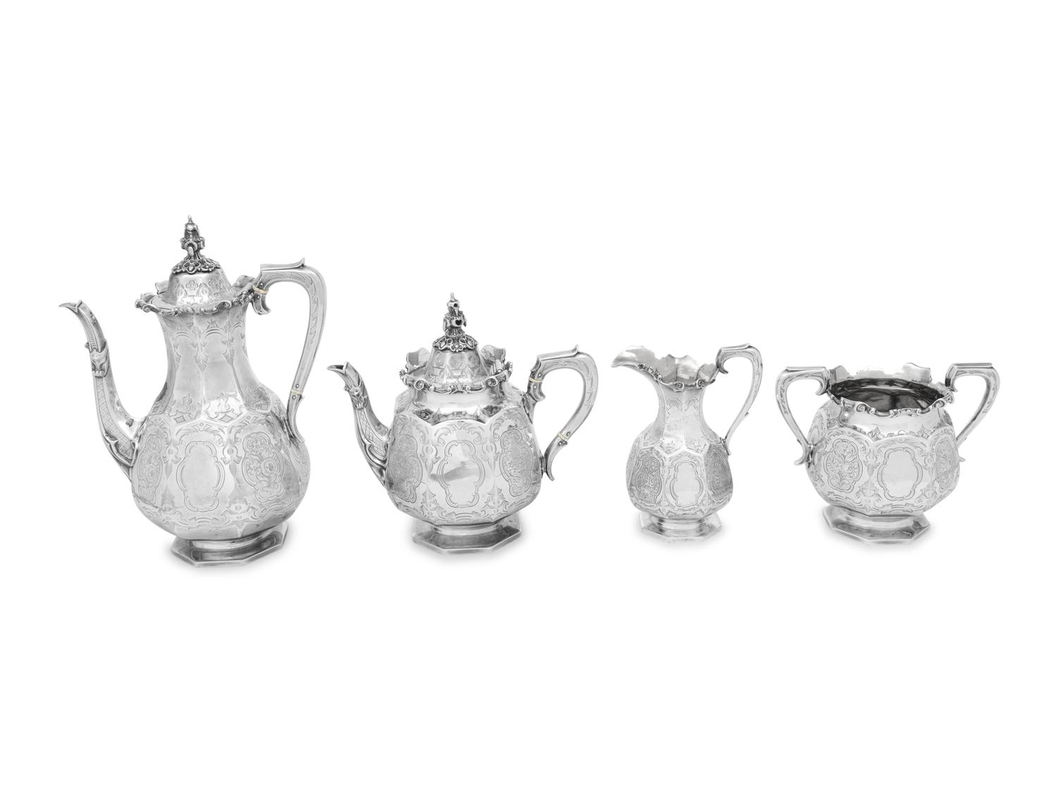 A Victorian Silver Four-Piece Tea and Coffee Service