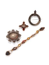 COLLECTION OF SCOTTISH HARDSTONE JEWELRY