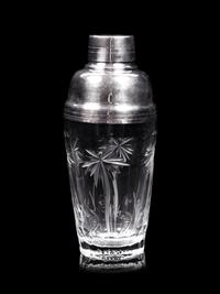 A William Yeoward Silver-Plate and Cut Glass Cocktail Shaker