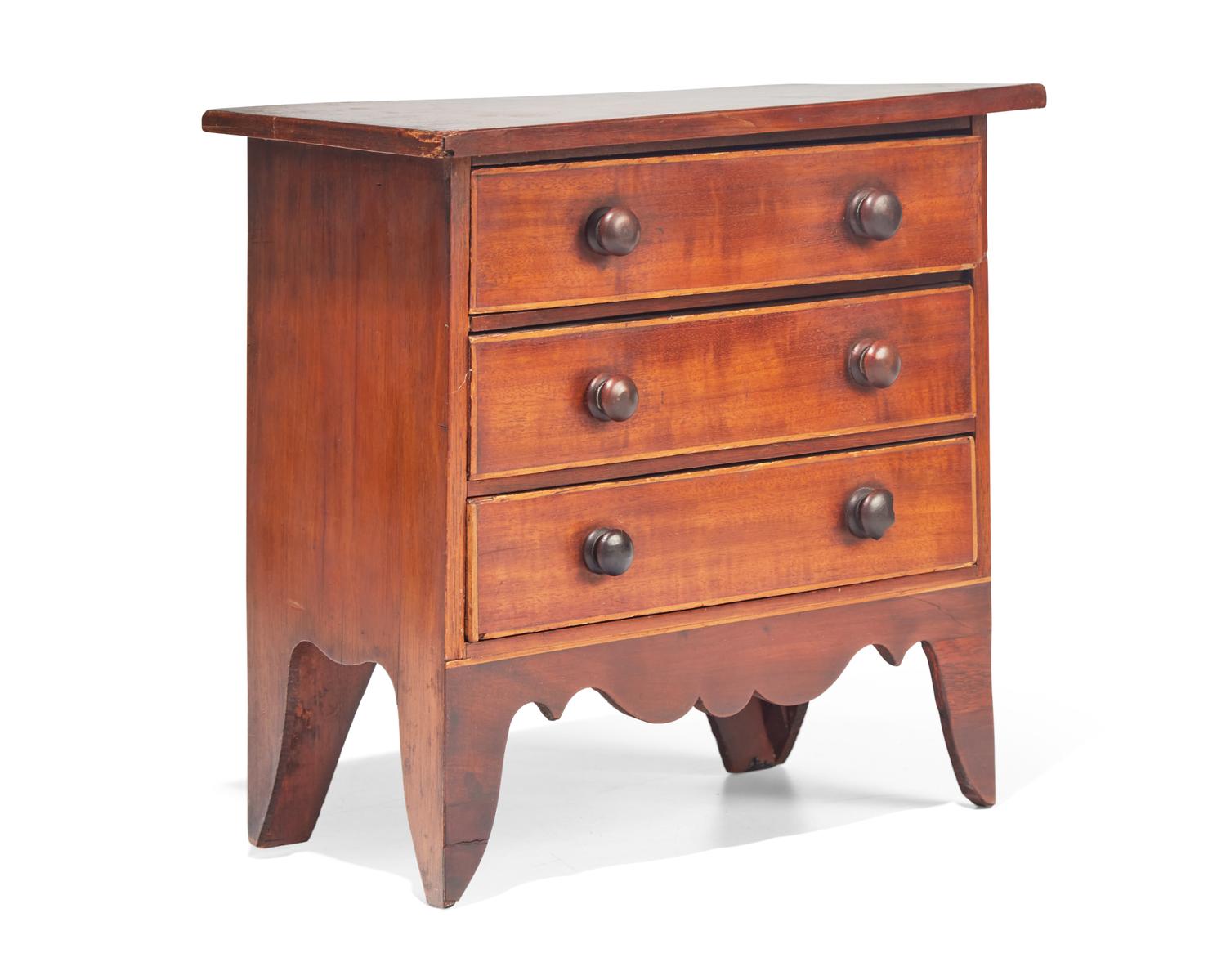 A Miniature George III Inlaid Mahogany Chest of Drawers