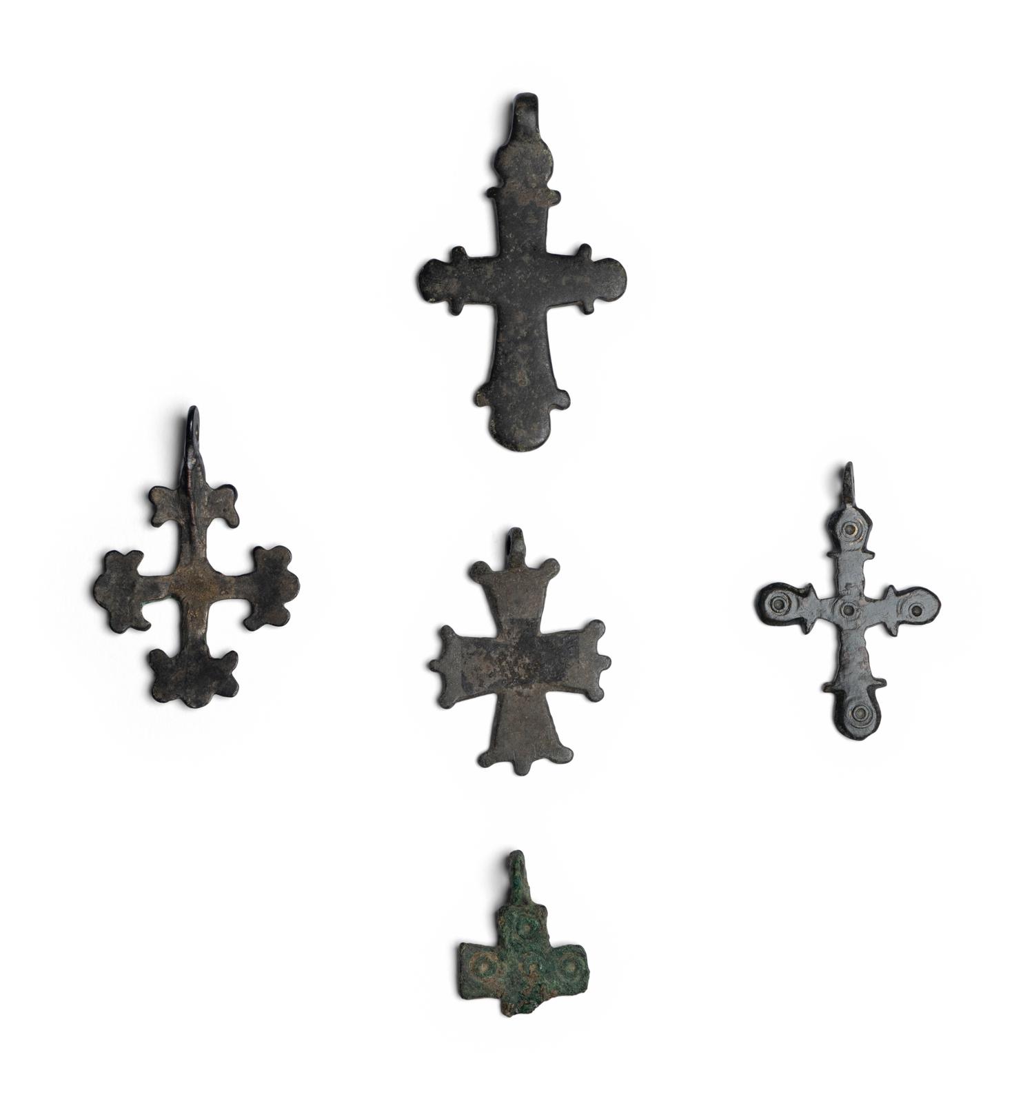 Five Byzantine Bronze Crosses