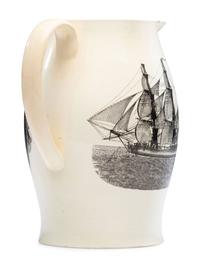 A Liverpool Transfer-Printed Creamware 'Apotheosis of George Washington' Pitcher