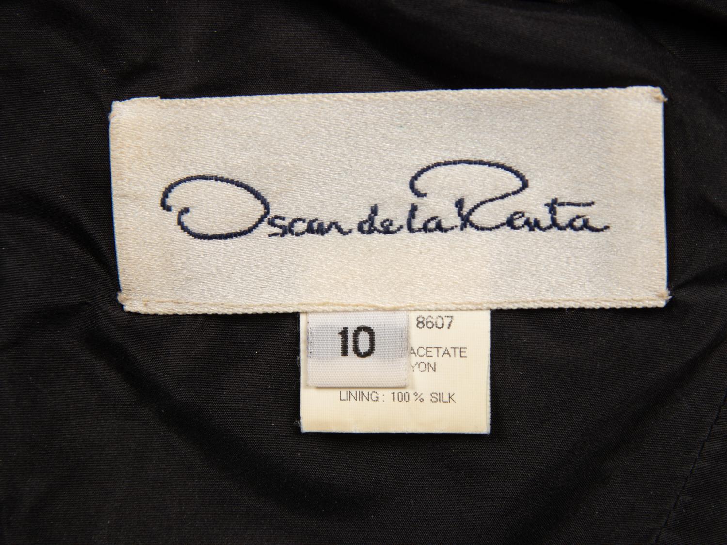 Oscar de la Renta, Velvet Evening Gown with Fur Trim