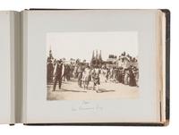 [WESTERN AMERICANA - NEW MEXICO]. Album containing photographs of cowboys and cattle in Colfax County, New Mexico, incl. views of the Urraca Ranch. Ca 1885-1895.