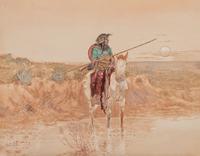 Indian Warrior on Horseback , 1908