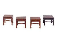 Four Chinese Carved Fruitwood Jardinière Stands