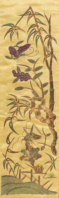 Two Pairs of Chinese Embroidered Silk Sleeve Bands