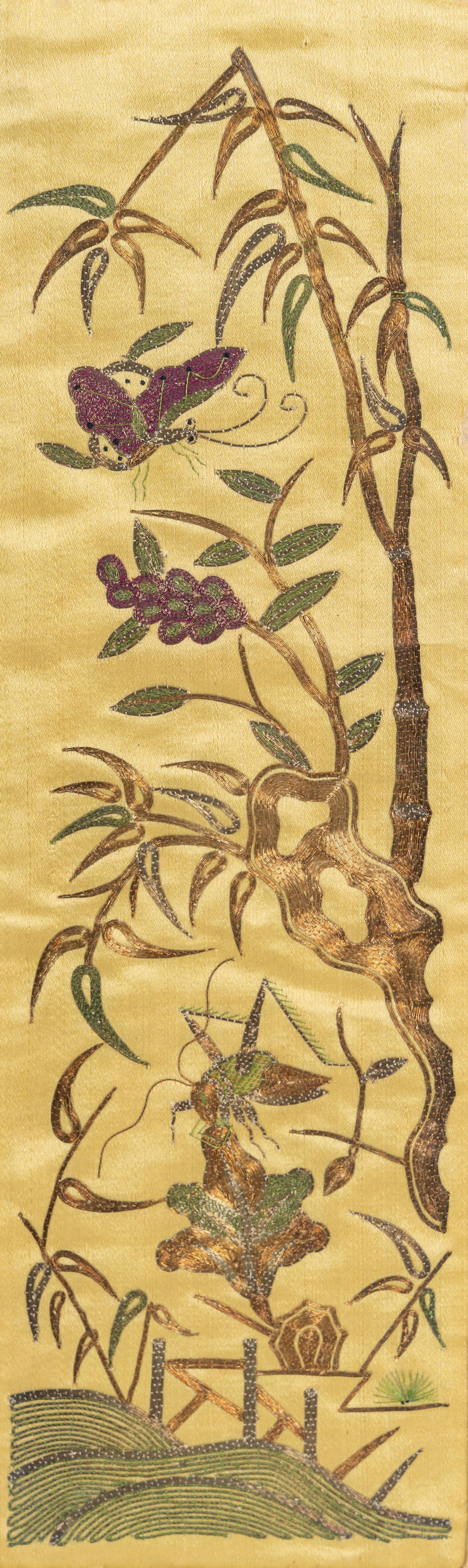 Two Pairs of Chinese Embroidered Silk Sleeve Bands