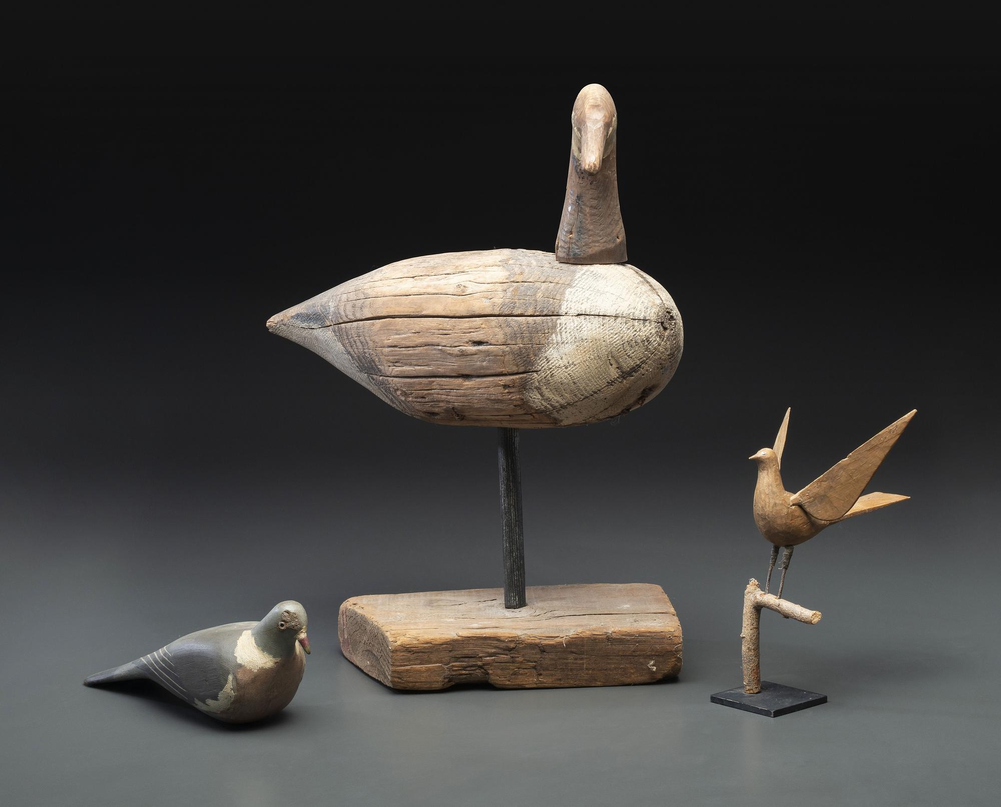 Three Folk Art Bird Carvings or Decoys