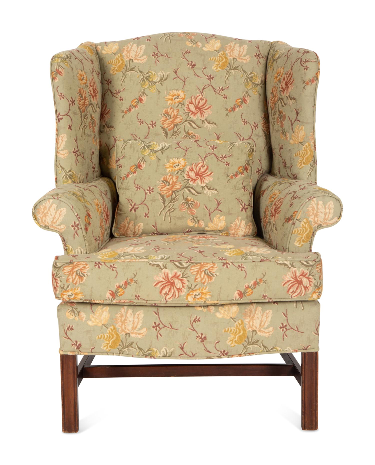 Pair of George III Style Wingback Armchairs
