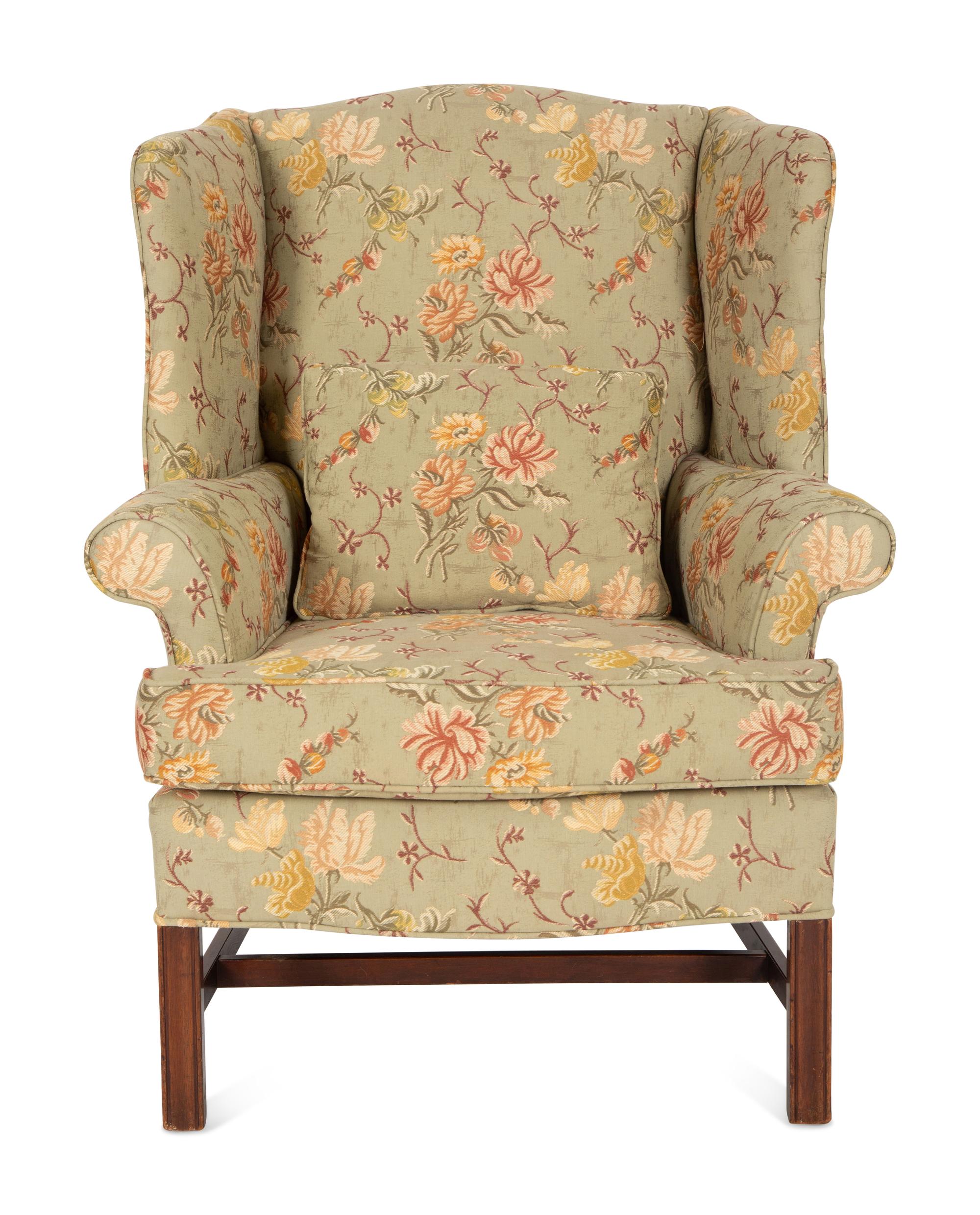 Pair of George III Style Wingback Armchairs