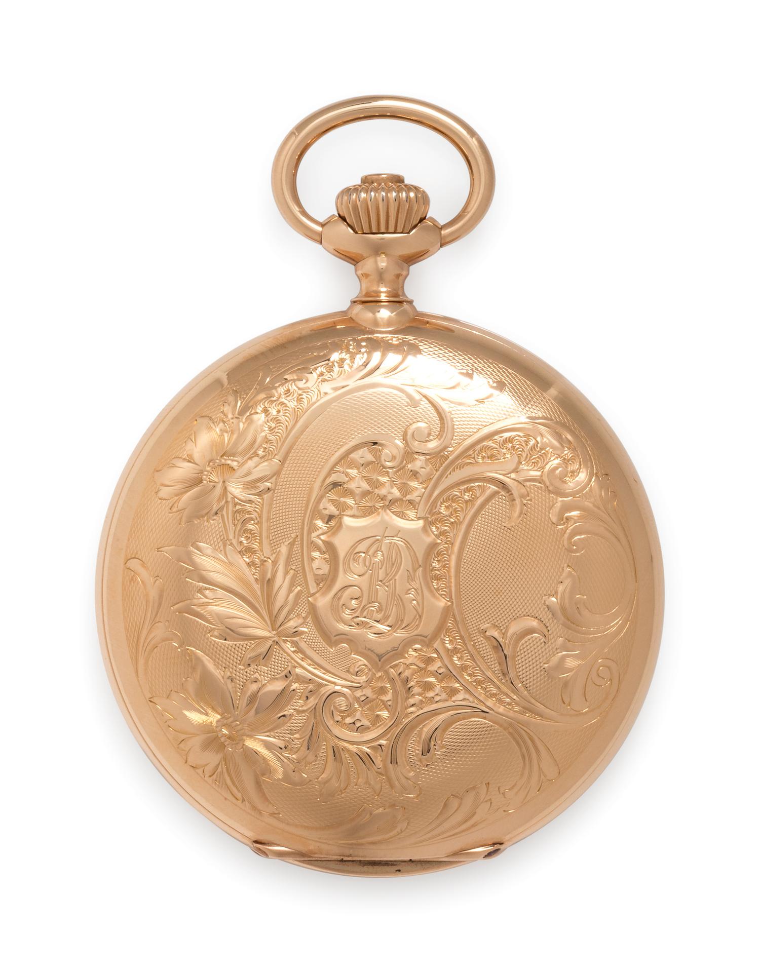 Schupbach & Cie., Hankow Chine, 18K Pink Gold Hunter Case Pocket Watch