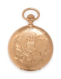 Schupbach & Cie., Hankow Chine, 18K Pink Gold Hunter Case Pocket Watch