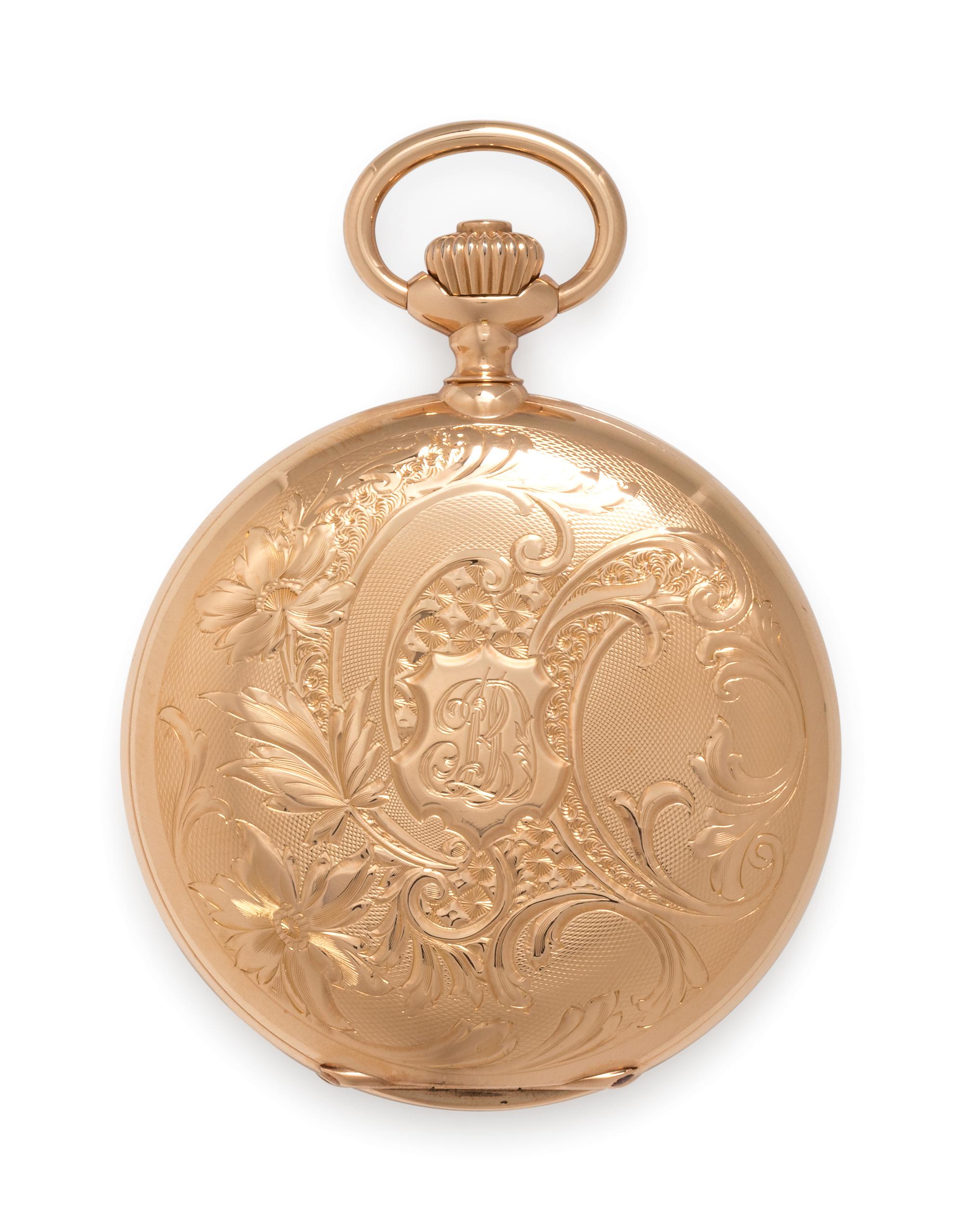 Schupbach & Cie., Hankow Chine, 18K Pink Gold Hunter Case Pocket Watch