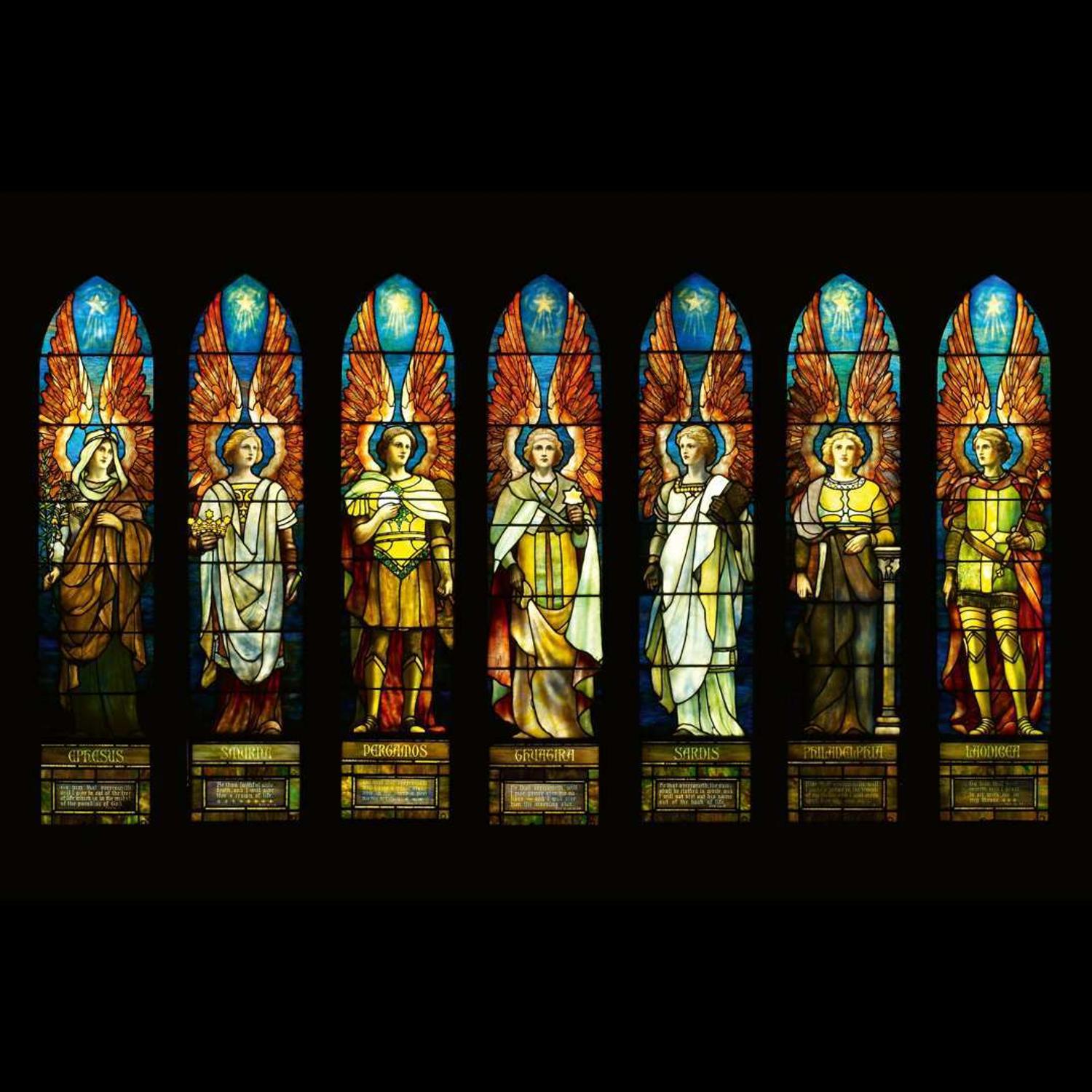TIFFANY STUDIOS Angels Representing Seven Churches, A Rare Set of Seven Windows, 1902