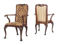 A Set of Twelve Queen Anne Style Mahogany Armchairs