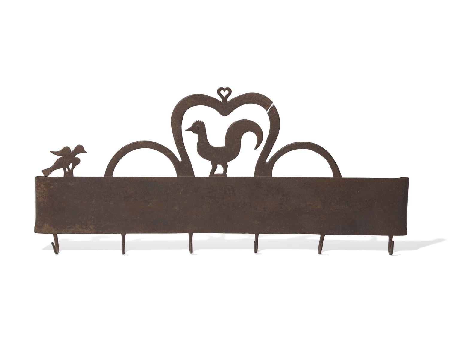 A Wrought Iron Kitchen Wall Rack, French, Early 19th Century